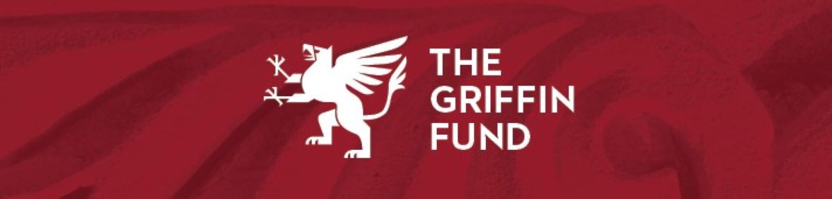 red background with The Griffin Fund text
