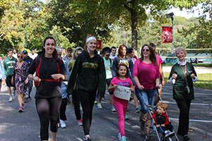 Members of the College community walk to raise money for Lily's Hope Foundation.