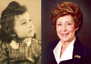 Ruth Kapp Hartz as a child and today.