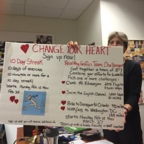 Janice Kuklick displays some of her heart-healthy initiatives.