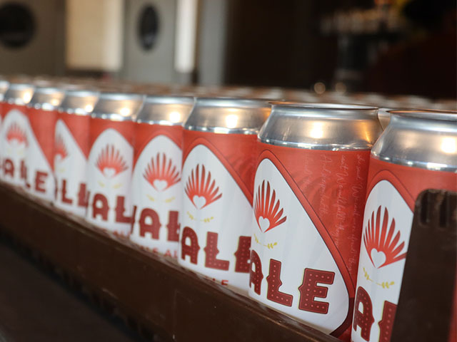 Cans of Vale Pale Ale, a very special beer brewed in honor of Sister Carol and in celebration of the impact she has made over her 30-year tenure as CHC President.